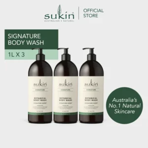 [VALUE SET OF 3] Sukin Botanical Body Wash 1L (Signature / Eucalyptus & Tea Tree / Ylang Ylang & Cedar)
